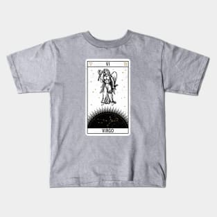 Virgo Distressed Goth Tarot Zodiac Sign Kids T-Shirt